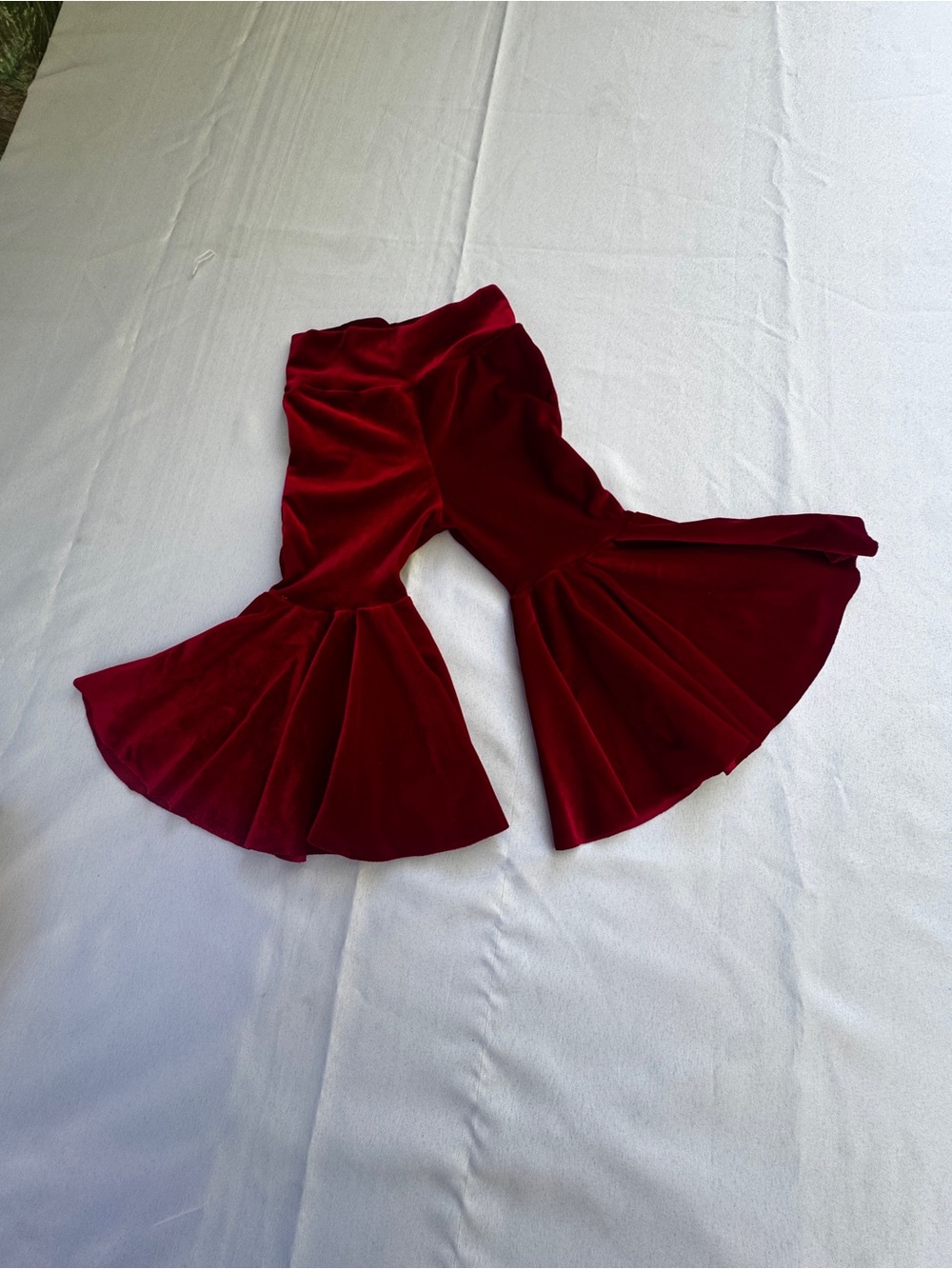 Fashionista Girls Burgundy Velvet Bell Bottoms